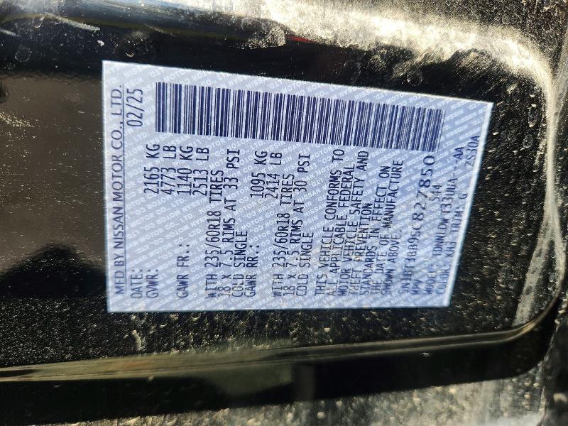 2025 Nissan Rogue მანქანა იყიდება აუქციონზე, vin: 5N1BT3BB9SC827850, აუქციონის ნომერი: 60676606