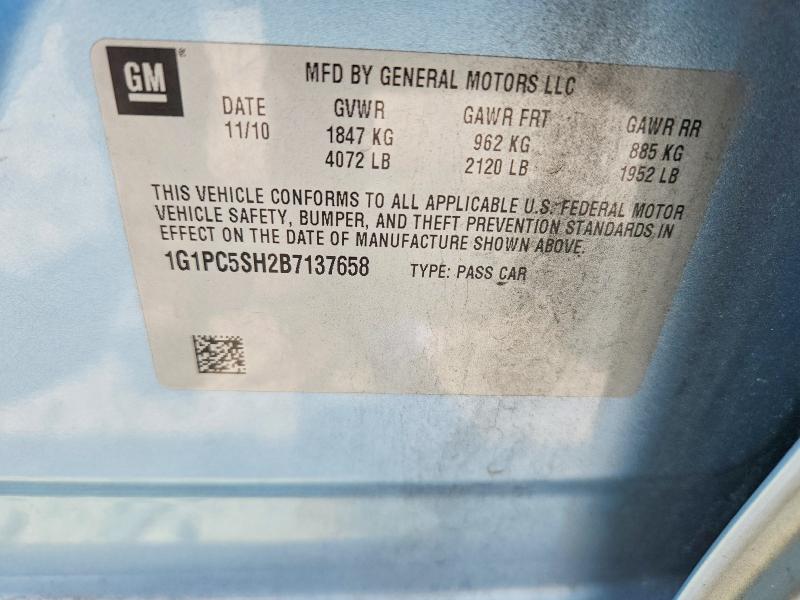 Продаж на аукціоні авто 2011 Chevrolet Cruze, vin: 1G1PC5SH2B7137658, номер лоту: 59777806