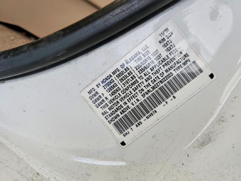 60466256 :رقم المزاد ، 5FNRL38227B022003 vin ، 2007 Honda Odyssey مزاد بيع