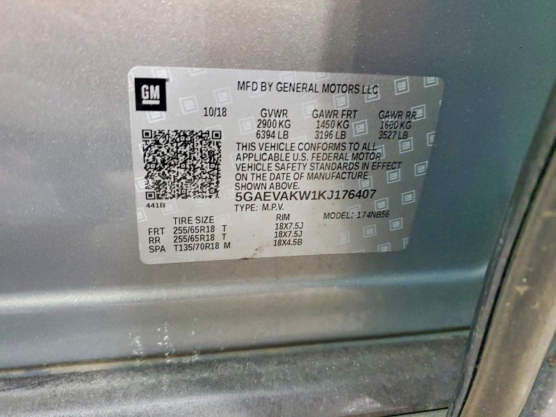 Продаж на аукціоні авто 2019 Buick Enclave, vin: 5GAEVAKW1KJ176407, номер лоту: 61582536
