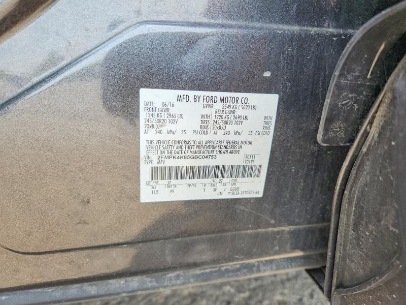 Aukcja sprzedaży 2016 Ford Edge, vin: 2FMPK4K85GBC04753, numer aukcji: 61406506