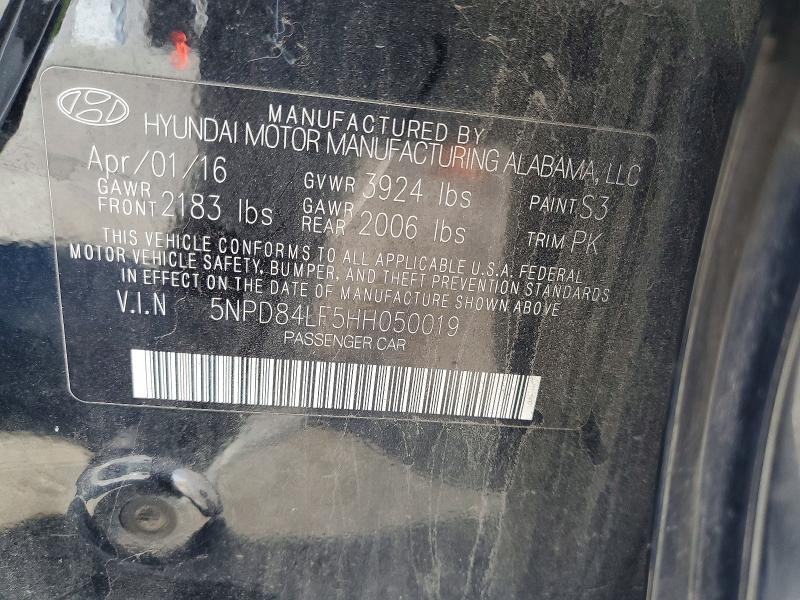 Aukcja sprzedaży 2017 Hyundai Elantra, vin: 5NPD84LF5HH050019, numer aukcji: 62780166
