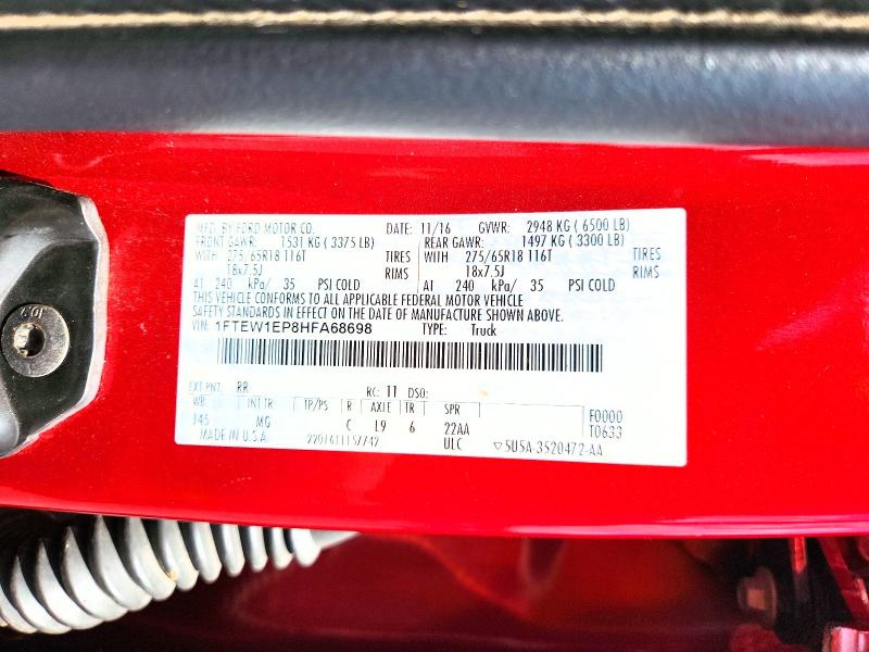 Продажа на аукционе авто 2017 Ford F150, vin: 1FTEW1EP8HFA68698, номер лота: 62594106