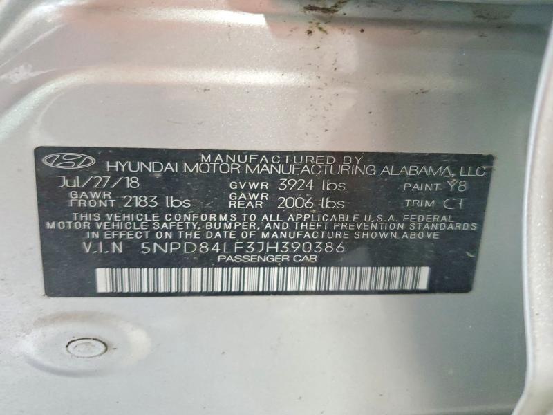 Aukcja sprzedaży 2018 Hyundai Elantra, vin: 5NPD84LF3JH390386, numer aukcji: 61445006