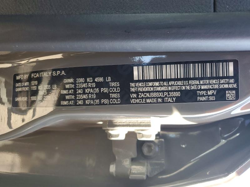 Aukcja sprzedaży 2020 Jeep Renegade, vin: ZACNJBBBXLPL35890, numer aukcji: 62970586