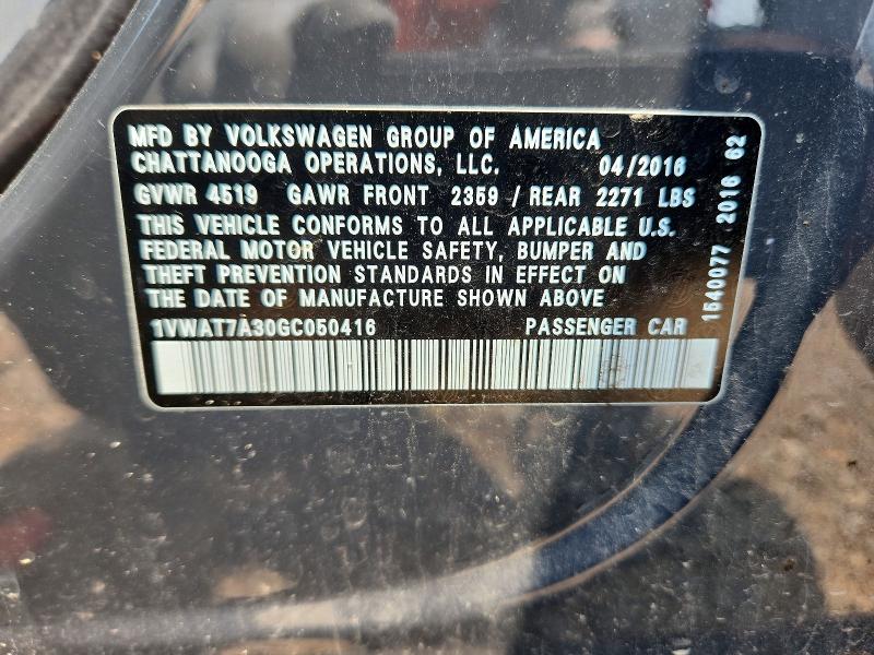 Продаж на аукціоні авто 2016 Volkswagen Passat, vin: 1VWAT7A30GC050416, номер лоту: 63006816