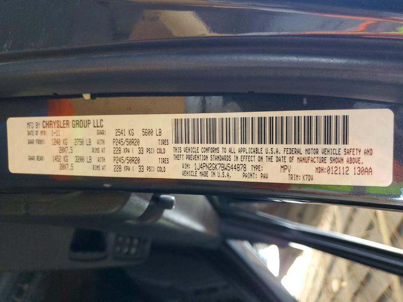62512486 :رقم المزاد ، 1J4PN2GK7BW544878 vin ، 2011 Jeep Liberty مزاد بيع