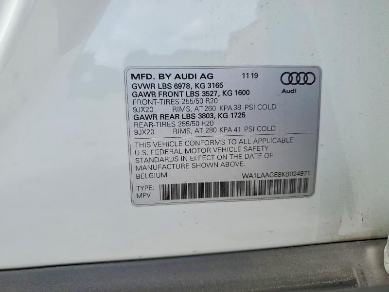 Aukcja sprzedaży 2019 Audi E-tron, vin: WA1LAAGE8KB024971, numer aukcji: 59670476