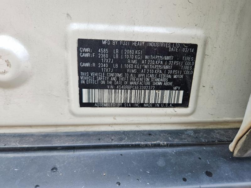 Aukcja sprzedaży 2014 Subaru Outback, vin: 4S4BRBPC6E3302372, numer aukcji: 60963726