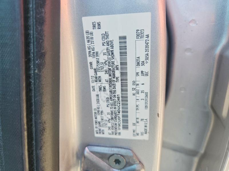 61974966 :رقم المزاد ، 1FMCU0F74DUC23481 vin ، 2013 Ford Escape مزاد بيع