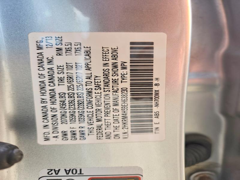 Aukcja sprzedaży 2014 Honda Cr-v, vin: 2HKRM4H59EH638230, numer aukcji: 62763716