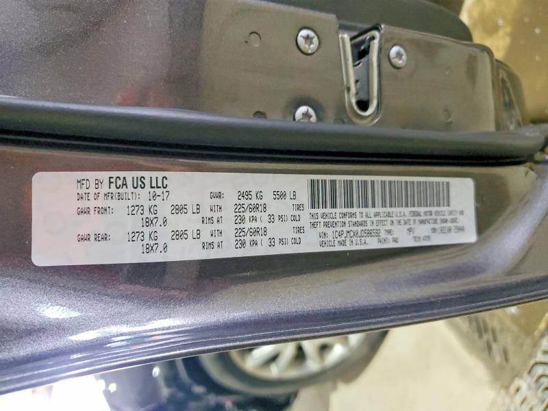 62487706 :رقم المزاد ، 1C4PJMCX0JD586592 vin ، 2018 Jeep Cherokee مزاد بيع