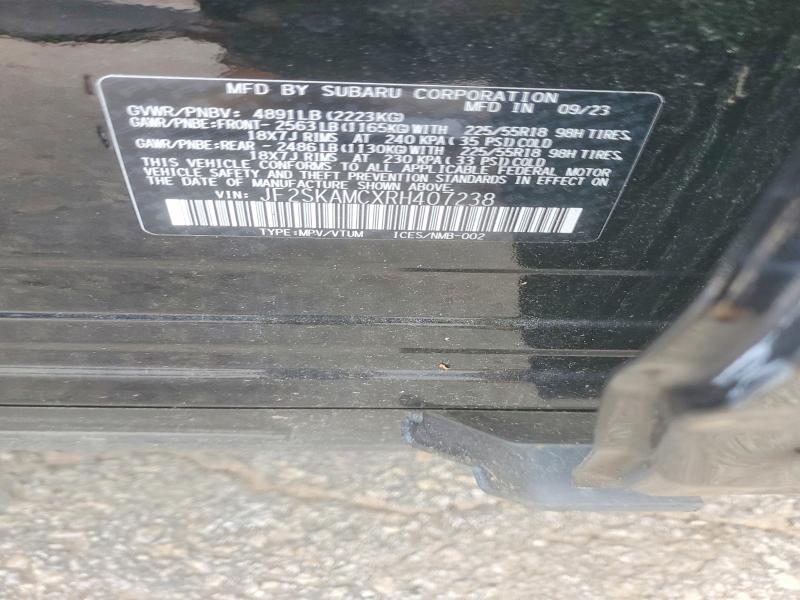 Aukcja sprzedaży 2024 Subaru Forester, vin: JF2SKAMCXRH407238, numer aukcji: 62211966