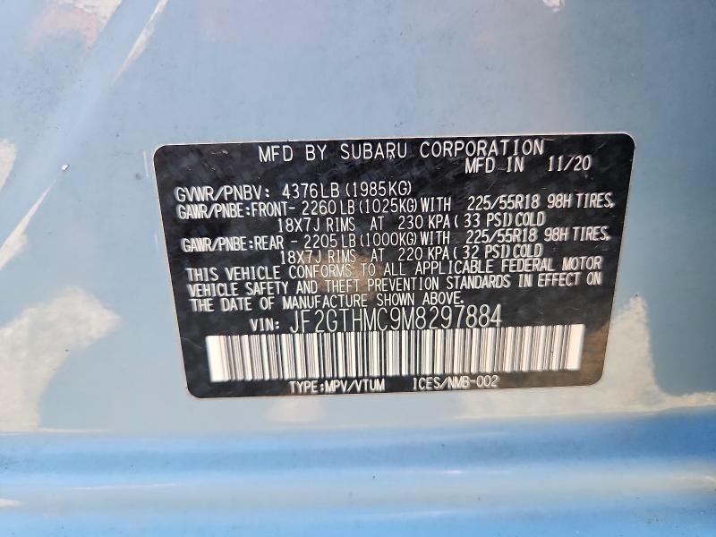 Aukcja sprzedaży 2021 Subaru Crosstrek, vin: JF2GTHMC9M8297884, numer aukcji: 63193356