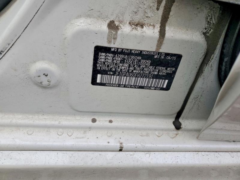 60381996 :رقم المزاد ، JF1GPAU60FH272191 vin ، 2015 Subaru Impreza مزاد بيع