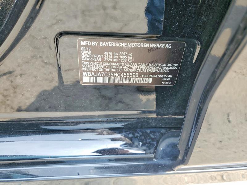 Продажа на аукционе авто 2017 Bmw 530, vin: WBAJA7C35HG458598, номер лота: 61610526
