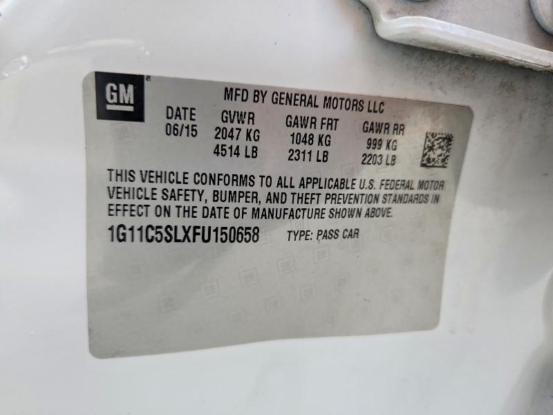 Продажа на аукционе авто 2015 Chevrolet Malibu, vin: 1G11C5SLXFU150658, номер лота: 61956386