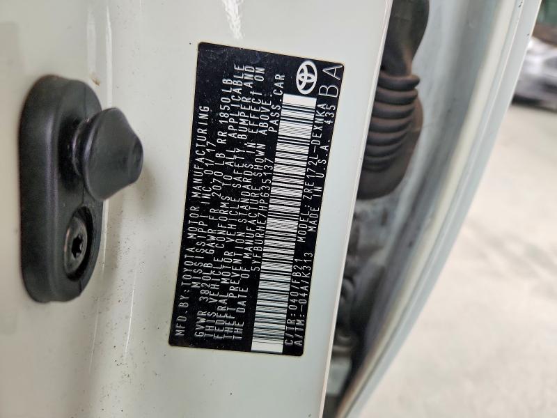 Продаж на аукціоні авто 2017 Toyota Corolla, vin: 5YFBURHE7HP635137, номер лоту: 59819156