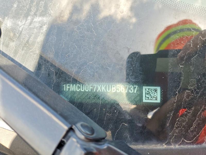 2019 Ford Escape მანქანა იყიდება აუქციონზე, vin: 1FMCU0F7XKUB56737, აუქციონის ნომერი: 62444816