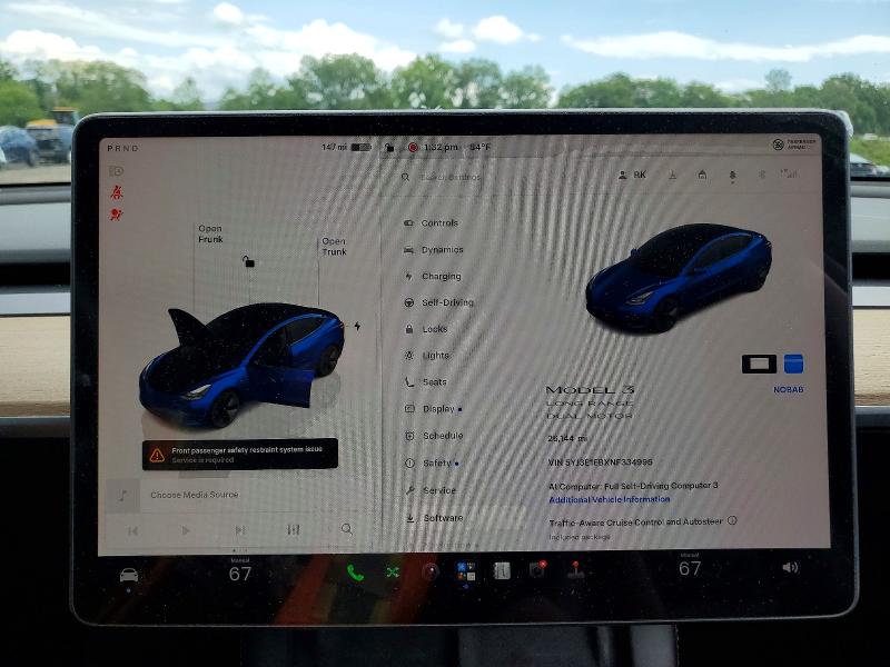 Aukcja sprzedaży 2022 Tesla Model 3, vin: 5YJ3E1EBXNF334995, numer aukcji: 62088636