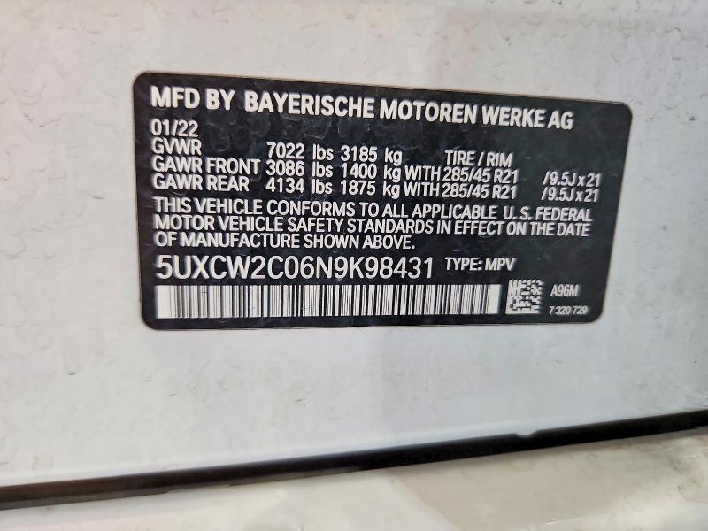 Продажа на аукционе авто 2022 Bmw X7, vin: 5UXCW2C06N9K98431, номер лота: 61529986