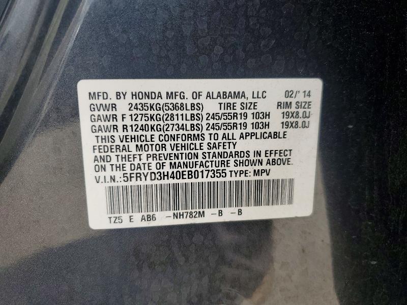 Продаж на аукціоні авто 2014 Acura Mdx, vin: 5FRYD3H40EB017355, номер лоту: 62804316