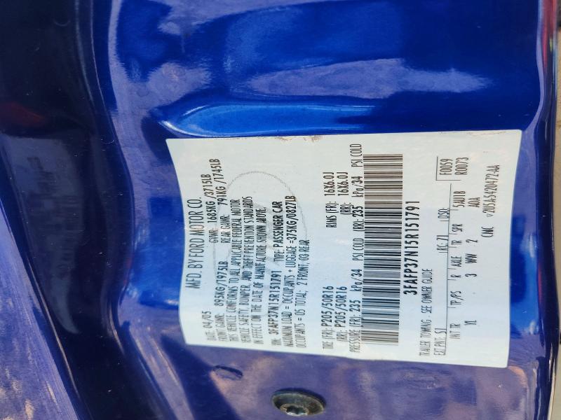 Продажа на аукционе авто 2005 Ford Focus, vin: 3FAFP37N15R151791, номер лота: 60760606