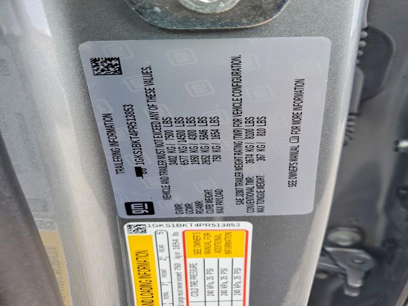 59839566 :رقم المزاد ، 1GKS1BKT4PR513853 vin ، 2023 Gmc Yukon مزاد بيع