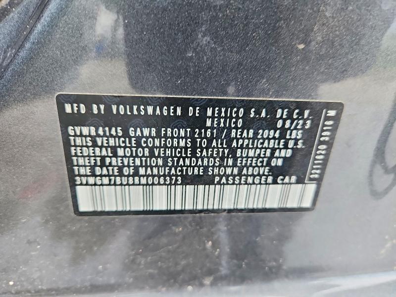 63382256 :رقم المزاد ، 3VWGM7BU8RM006373 vin ، 2024 Volkswagen Jetta مزاد بيع