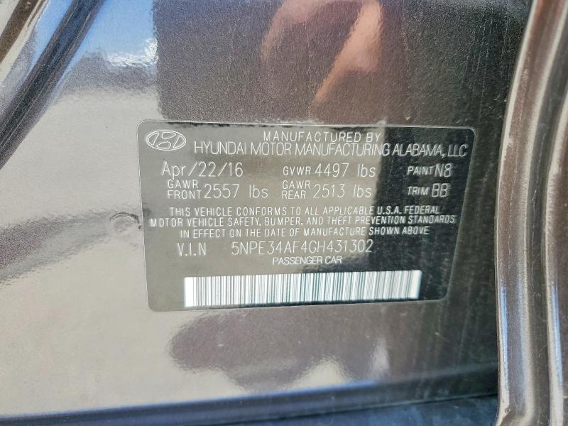 Продаж на аукціоні авто 2016 Hyundai Sonata, vin: 5NPE34AF4GH431302, номер лоту: 60413666