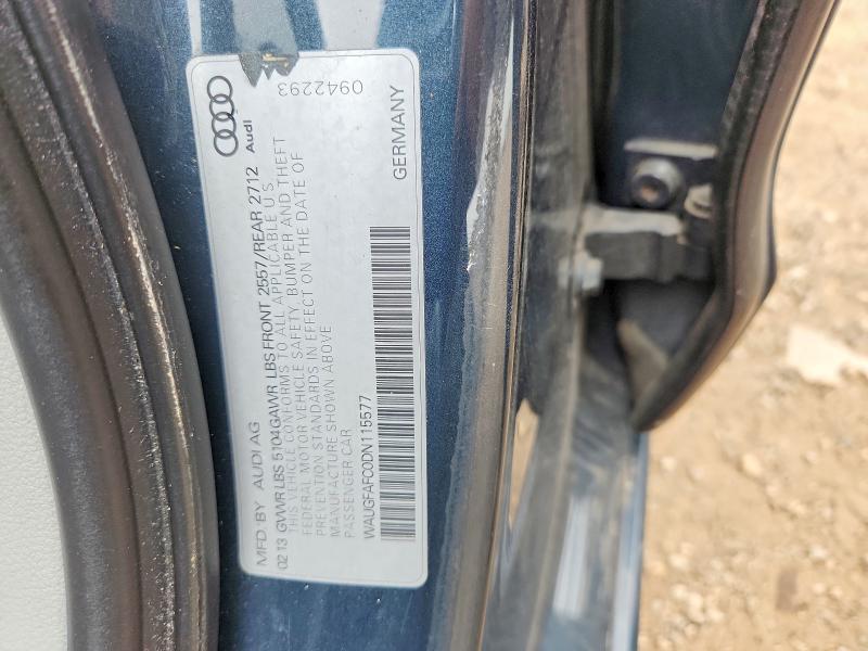 2013 Audi A6 მანქანა იყიდება აუქციონზე, vin: WAUGFAFC0DN115577, აუქციონის ნომერი: 63190736