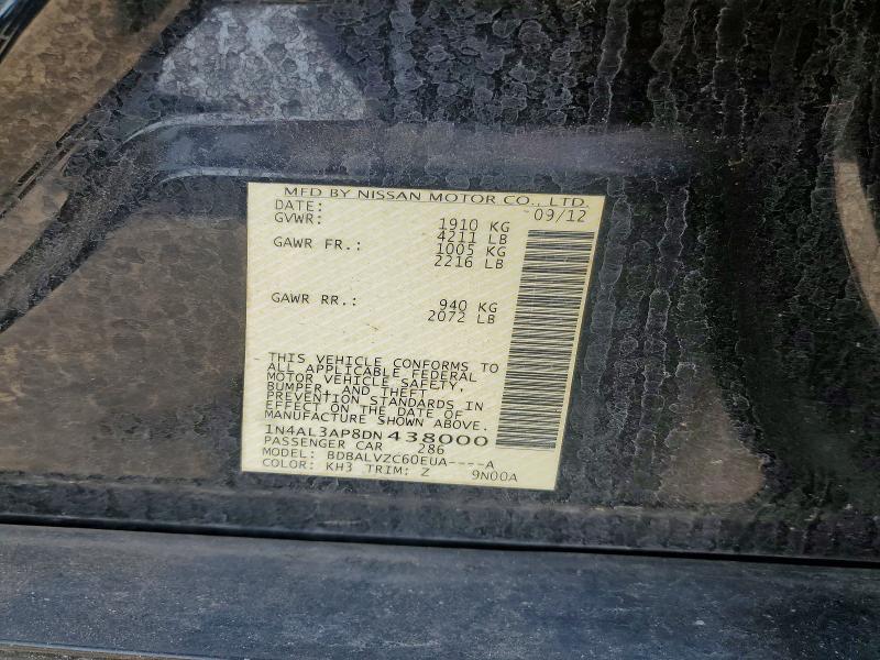 63540696 :رقم المزاد ، 1N4AL3AP8DN438000 vin ، 2013 Nissan Altima مزاد بيع