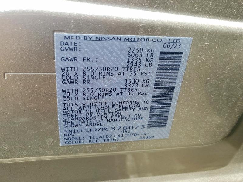 Auction sale of the 2023 Infiniti Qx60, vin: 5N1DL1FR7PC376073, lot number: 60583636