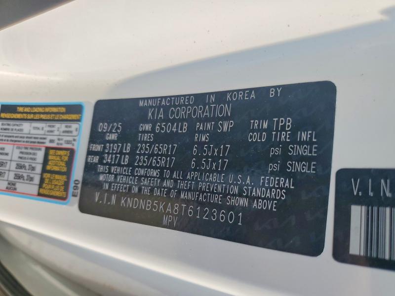 Продажа на аукционе авто 2026 Kia Carnival, vin: KNDNB5KA8T6123601, номер лота: 61139766