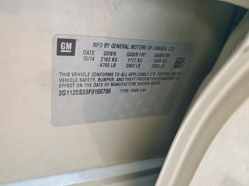 2015 Chevrolet Impala მანქანა იყიდება აუქციონზე, vin: 2G1125S33F9166796, აუქციონის ნომერი: 61688326