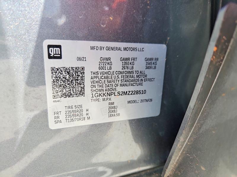 Aukcja sprzedaży 2021 Gmc Acadia, vin: 1GKKNPLS2MZ228510, numer aukcji: 60818616