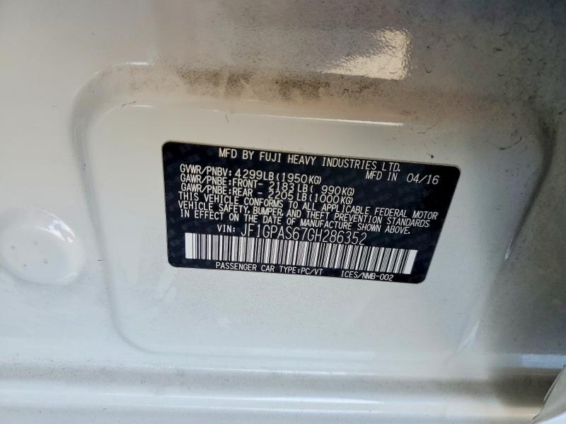 2016 Subaru Impreza მანქანა იყიდება აუქციონზე, vin: JF1GPAS67GH286352, აუქციონის ნომერი: 59388336