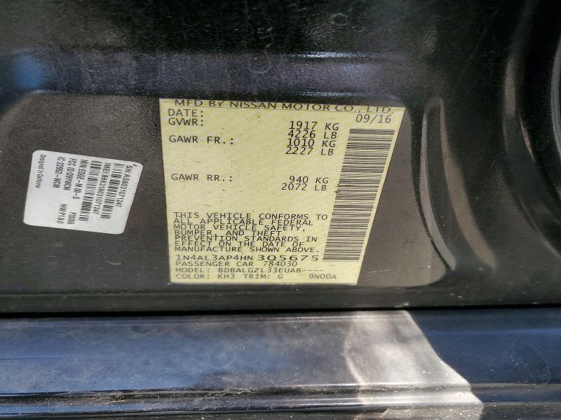 60653036 :رقم المزاد ، 1N4AL3AP4HN305675 vin ، 2017 Nissan Altima مزاد بيع