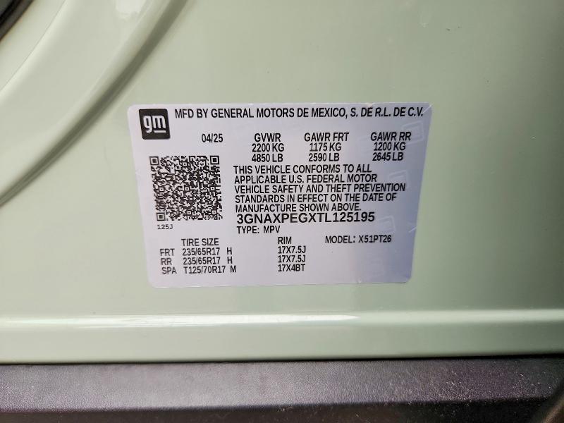 61770756 :رقم المزاد ، 3GNAXPEGXTL125195 vin ، 2026 Chevrolet Equinox مزاد بيع