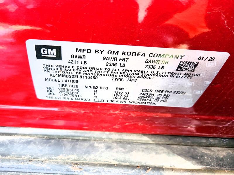 60143746 :رقم المزاد ، KL4MMBS22LB115458 vin ، 2020 Buick Encore Gx مزاد بيع