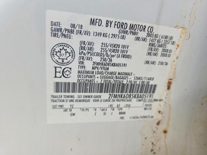 Продажа на аукционе авто 2019 Ford Flex, vin: 2FMHK6D85KBA05191, номер лота: 60215606