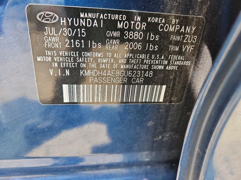 Продажа на аукционе авто 2016 Hyundai Elantra, vin: KMHDH4AE8GU623148, номер лота: 61151736