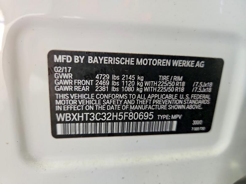 60927706 :رقم المزاد ، WBXHT3C32H5F80695 vin ، 2017 Bmw X1 مزاد بيع