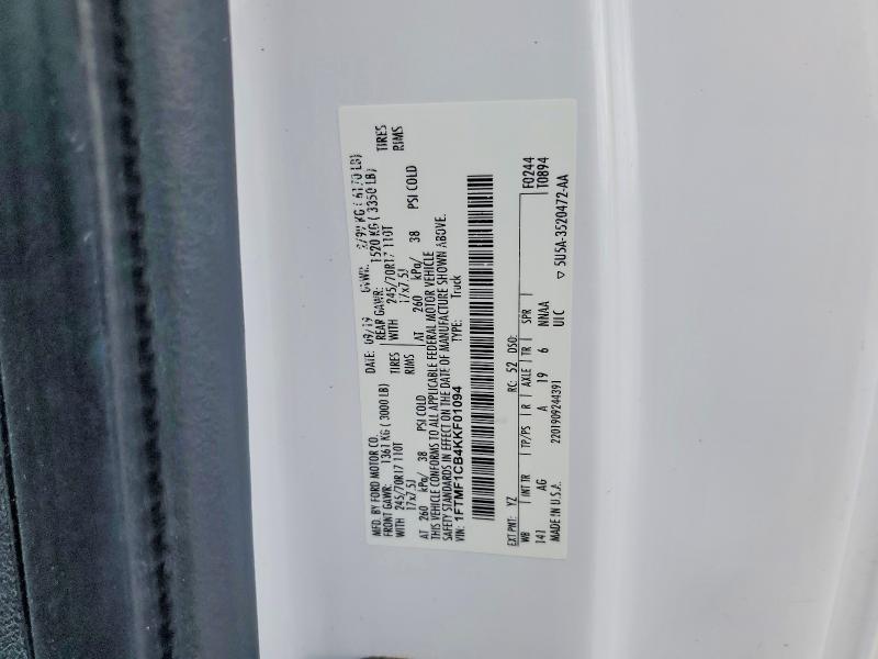 Продажа на аукционе авто 2019 Ford F150, vin: 1FTMF1CB4KKF01094, номер лота: 62018236