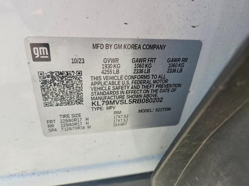 59637846 :رقم المزاد ، KL79MVSL5RB080202 vin ، 2024 Chevrolet Trailblazer مزاد بيع