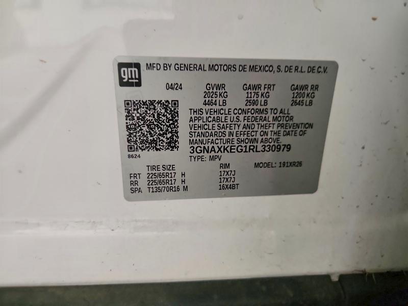 Продаж на аукціоні авто 2024 Chevrolet Equinox, vin: 3GNAXKEG1RL330979, номер лоту: 59805186