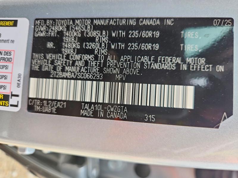 2025 Lexus Rx 350 მანქანა იყიდება აუქციონზე, vin: 2T2BAMBA7SC066293, აუქციონის ნომერი: 61249576