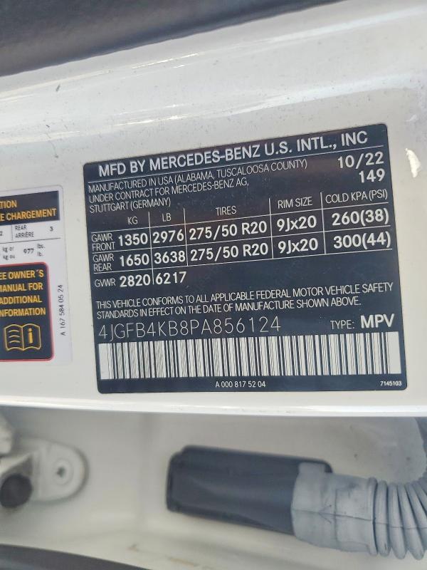 Продаж на аукціоні авто 2023 Mercedes-benz Gle, vin: 4JGFB4KB8PA856124, номер лоту: 61626866