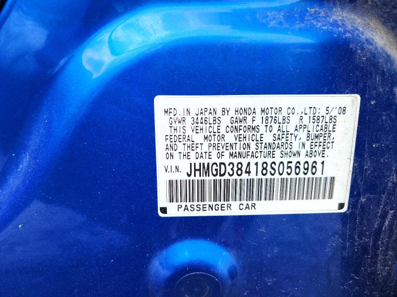 Продаж на аукціоні авто 2008 Honda Fit, vin: JHMGD38418S056961, номер лоту: 60463476