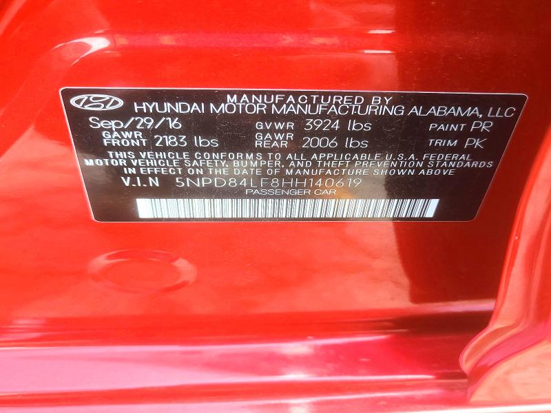 Aukcja sprzedaży 2017 Hyundai Elantra, vin: 5NPD84LF8HH140619, numer aukcji: 61088786